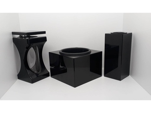 [MG-V123-M33-L61] Cintorínový komplet č. 13A – Moderný set s vázou, lucernou a misou