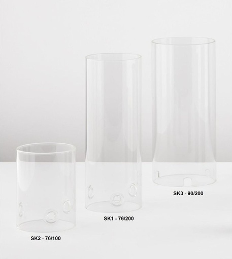 [MG-SK2-76/100] Glaszylinder für Laterne klein SK2
