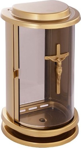 [A202/BRO] Lucerna kruhová seříznutá zezadu s námětem (Bronz)