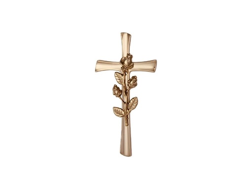 [A1249/BRO] Klassisches Kreuz mit Rose 29,5 (Bronz)