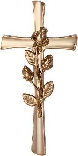 [A1249/BRO] Klassisches Kreuz mit Rose 29,5 (Bronze)