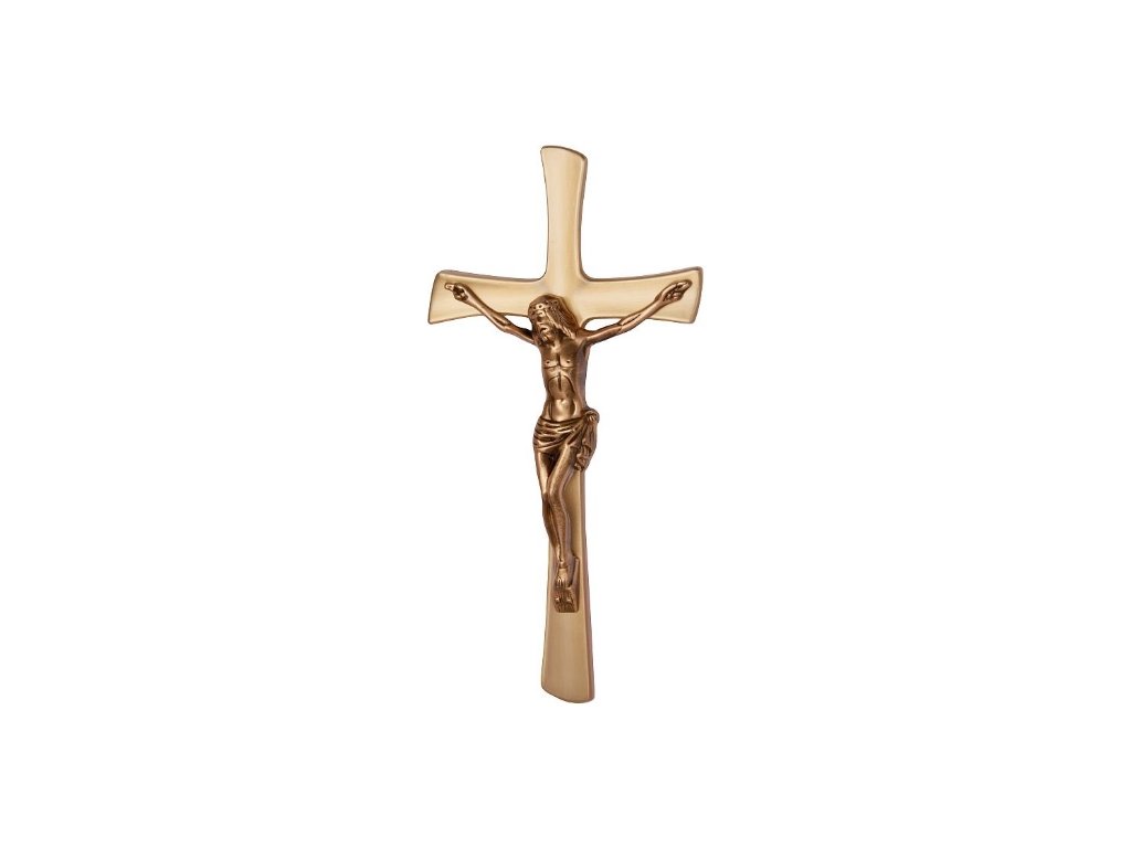 Flaches, geformtes Kreuz mit Jesus, 25