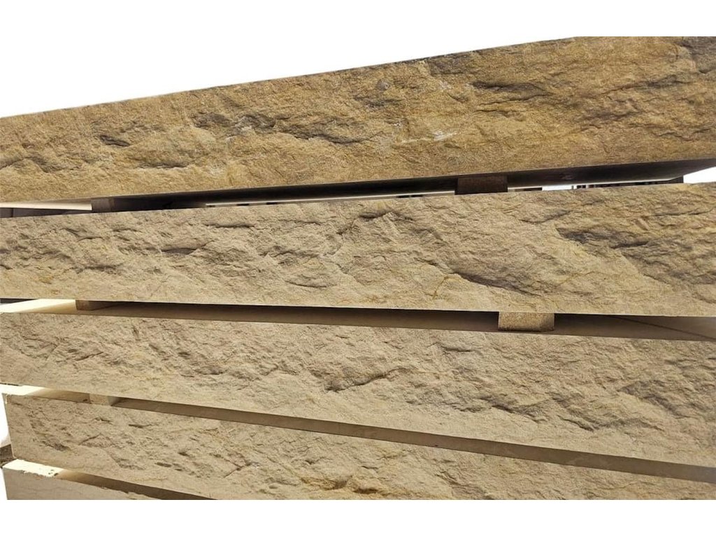 Massivstufe Kalkstein Siena Antik getrommelt 130 x 35 x 15 cm